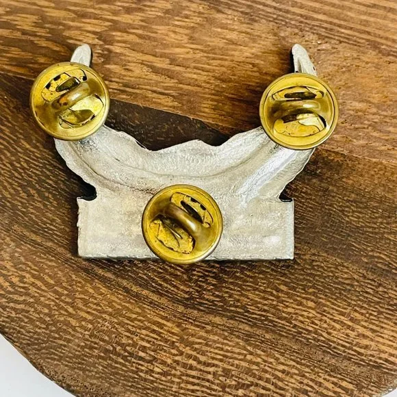 Vintage Ballou Regd Lapel Leather Jacket Live to Ride Pewter Pin 1 5/8” - Picture 3 of 3